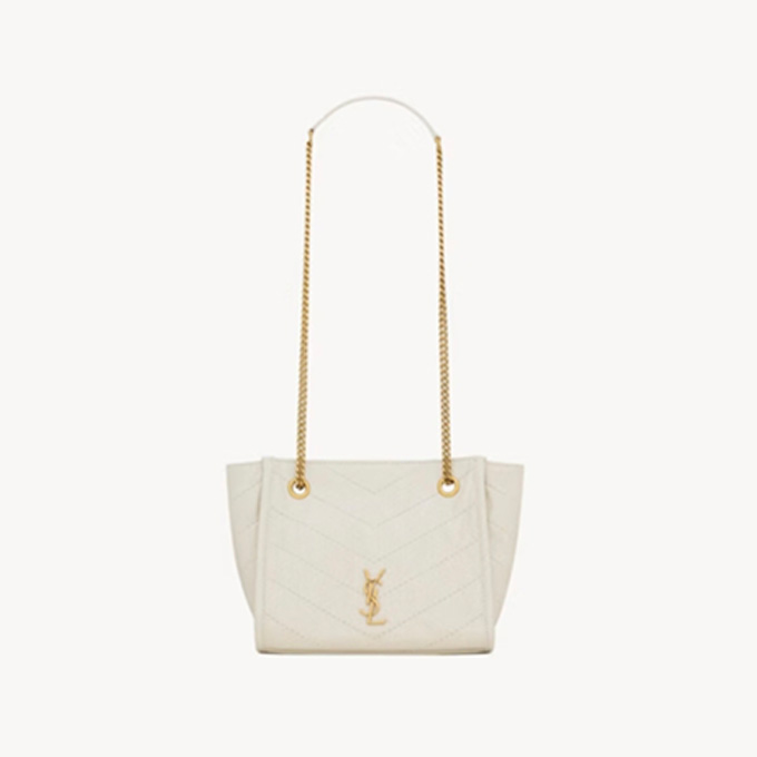 ysl saint laurent niki mini v-quilted leather shopping bag